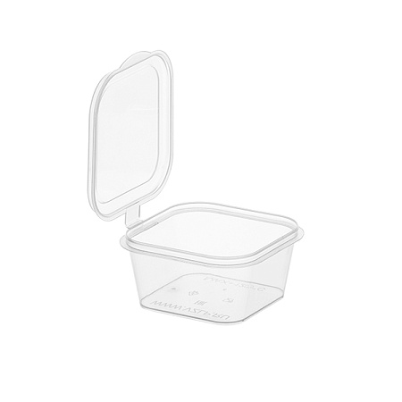 Контейнер для соусов 50мл квадратный с крышкой (2023); цвет: Прозрачный (1200шт/кор);арт. 1538П