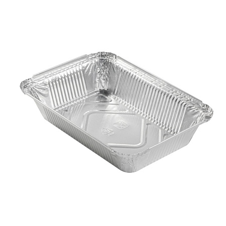 Алюминиевые формы прямоугольные 780 мл L край, (верх 210 х 148 мм, дно 170 х 104 мм; высота: 38 мм),