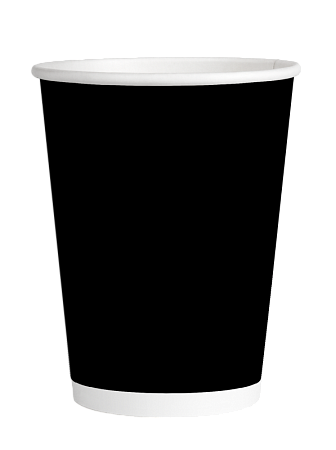 Бумажный одноразовый стакан для горячих напитков SP9/250 мл черный 24493 (50/20/1000)