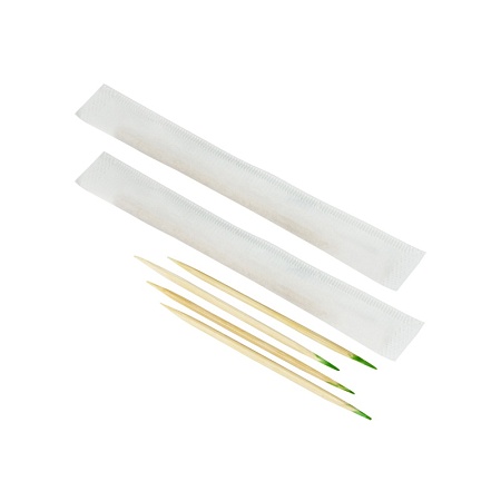 Зубочистки БАМБУКОВЫЕ в индивидуальной бумажн-уп, С МЕНТОЛОМ 1000 шт/уп. в картонной коробке, AVIORA