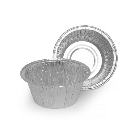 Форма алюминиевая для маффинов 130мл, круглая, G-край,верх диам 86 мм,дно 55мм, высота 35мм 100шт/уп